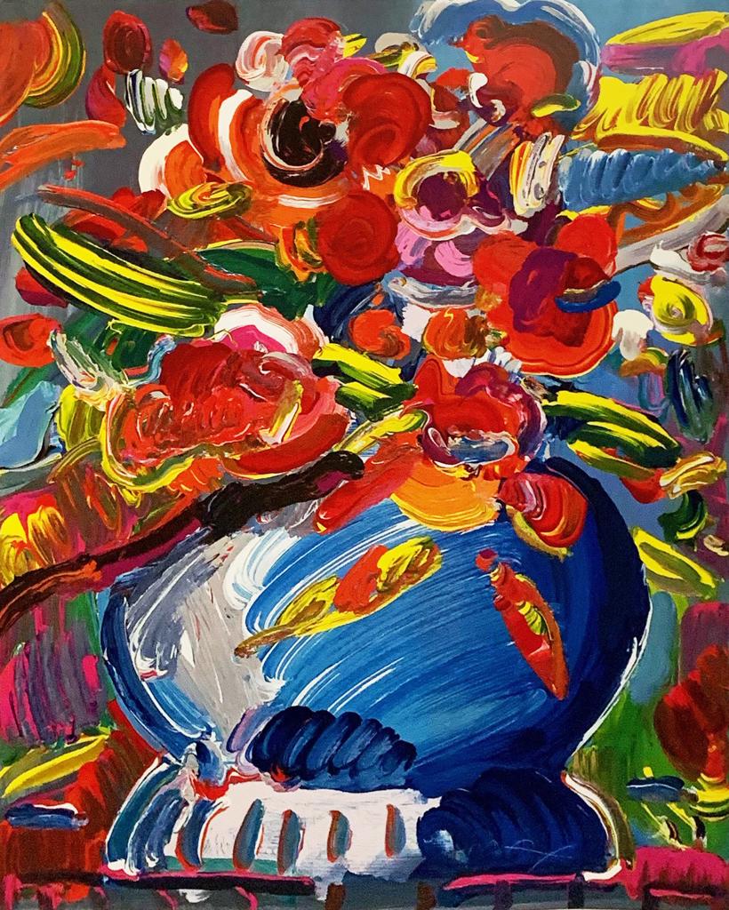 Peter Max, Untitled (Vase & Flowers) (2015)