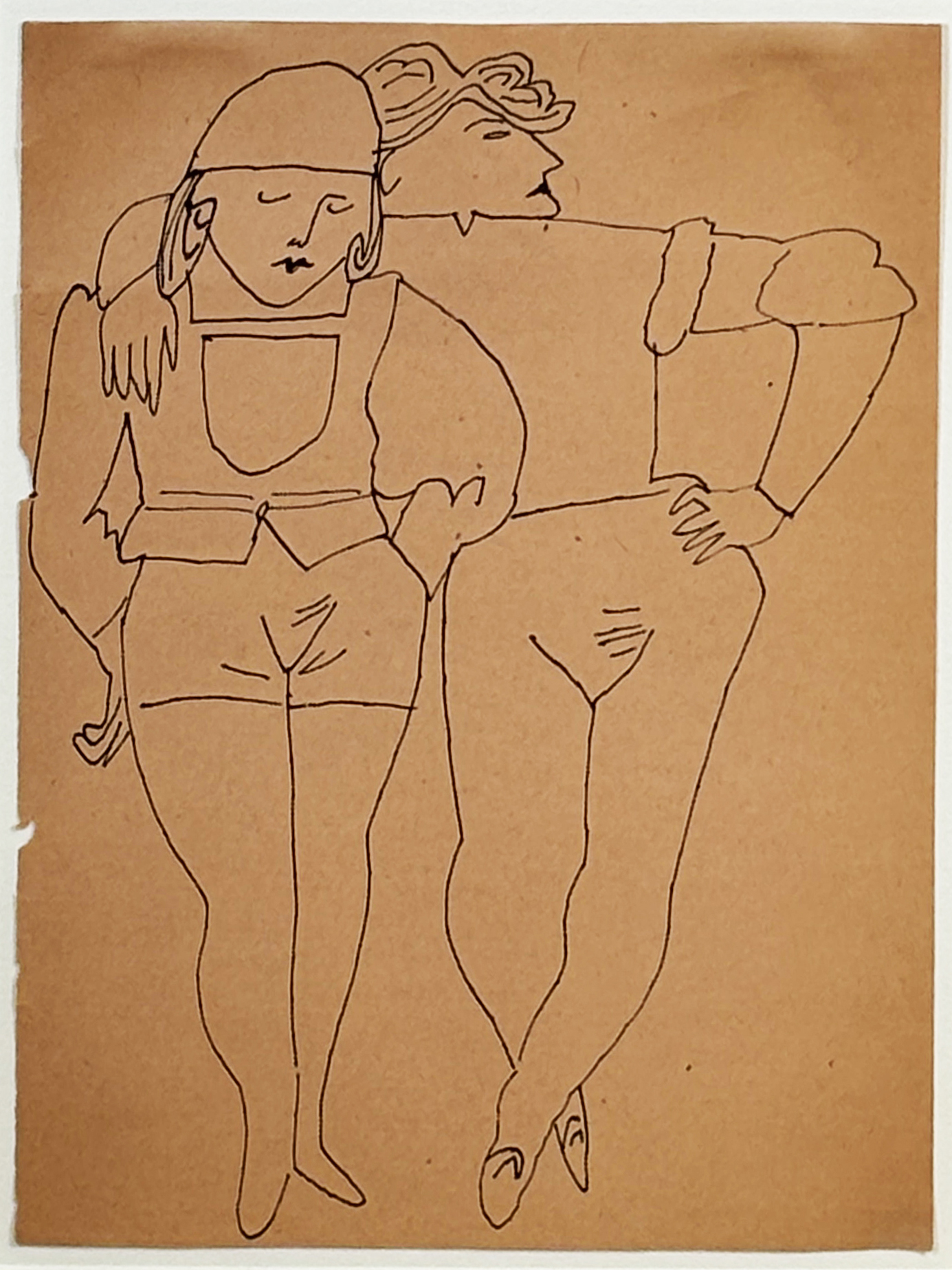 Andy Warhol, Two Standing Figures, c. 1955
